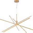 Big Gold Chandelier for Foyer Living Room 48 Inches High Ceiling Chandeliers Modern Remote Control Sputnik Chandelier for Large Living Room Dining Room Foyer