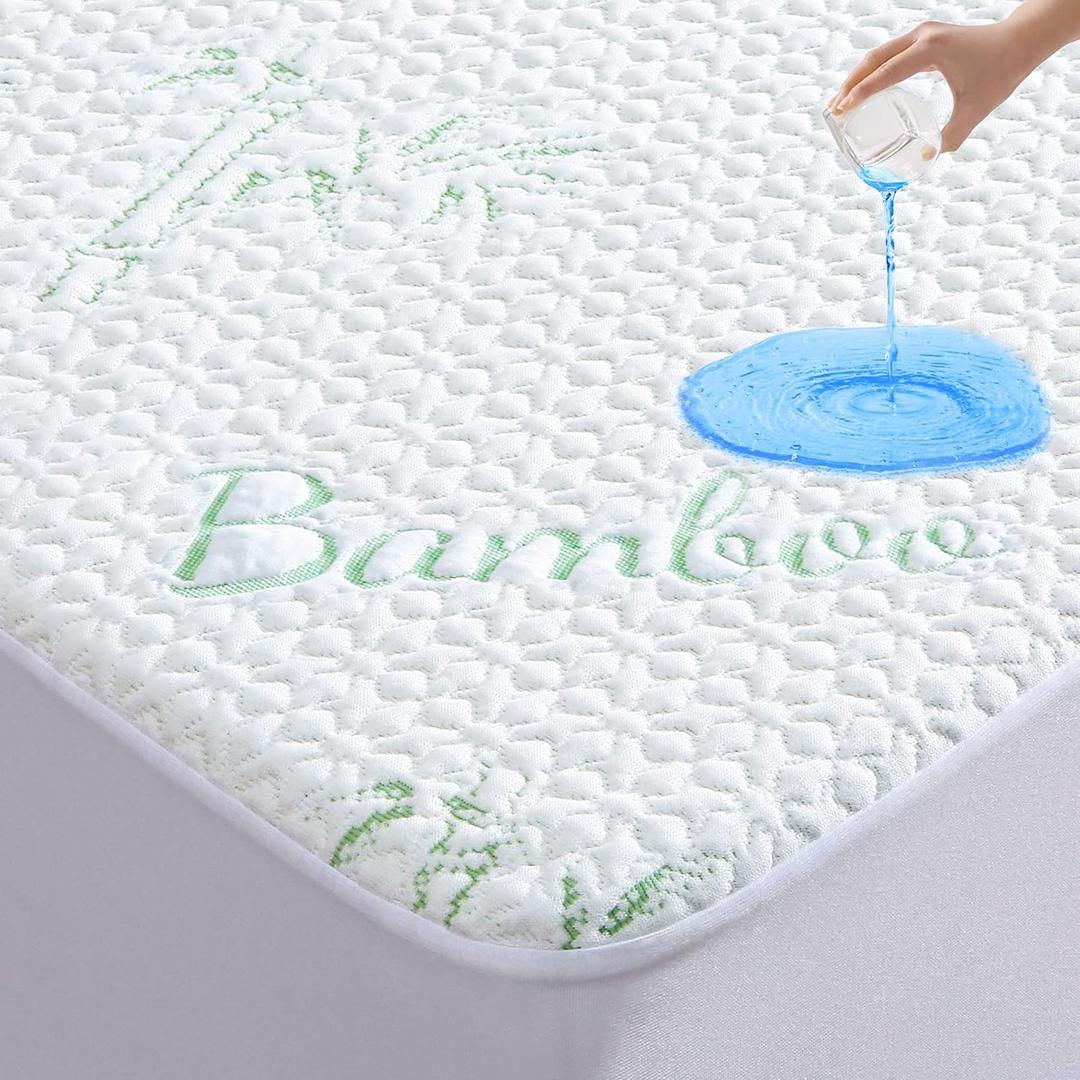 GOONIK King Mattress Protector, Breathable Bamboo Viscose Waterproof King Size Mattress Pad Cover with 6-18 inches Deep Pocket