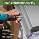 #10 x 3/4" (200 PCS) Metal Roofing Screws with Rubber Washer, Hex Head Self Tapping Screws for Metal, Self Drilling Sheet Metal Screw, Hex Bit Socket Included