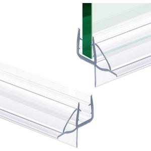2 PCS Shower Door Bottom Seal, 1/4 X 36 Frameless Shower Glass Door Seal Strip, Clear PVC Shower Door Sweep Stop Shower Leaks, Shower Seal for 1/4 Inch (6mm) Glass (2PCS-1/4''(6mm) Bottom Seal)