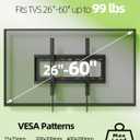 USX Mount UL Listed TV Mount Low Profile for Most 26-60" Flat Screen LED, LCD, Curved TVs, TV Wall Mount Bracket Tilt VESA 400x400mm- Up to 99lbs, Quick Lock and Release to Mounts on 12" 16" Stud