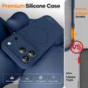 Magnetic for iPhone 17 Pro Case, Compatible with MagSafe, Integrated Silicone Camera Control Cover Protection, 3.0mm Thicken Silicone Phone Cover for 17 Pro 6.3", Dark Blue