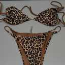 SOLY HUX Bathing Suit for Women Leopard Print Bikini Sets Two Piece Swimsuit, M