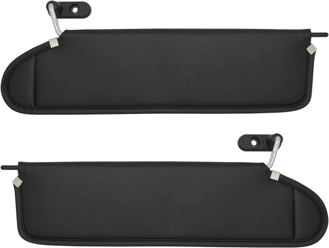 NHILES Driver & Passenger Side Sun Visor Fits for Jeep Wrangler 2003 2004 2005 2006 Replacement Sun Shade # 5HD811X9AC 5HD801X9AC (Black)