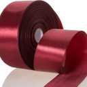 2 x 50 Yards 1 1/2 Inch Wine Red Satin Ribbon, Single Face Polyester Solid Color Craft Fabric Ribbon for Handmade Roses, Gift Wrapping, Bouquets, Wedding, Christmas, and Party Decoration