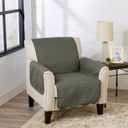 Great Bay Home Reversible Chair Cover - Washable Slipcover Furniture Protector with Elastic Straps - Perfect for Kids & Pets - Quilted & Stitched Detail (Sage Green/Light Gray).