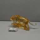 Acrylic Tiger Figurine Glass Collection Ornament Statue Animal Collectible Table Decor Home Decor (Amber)