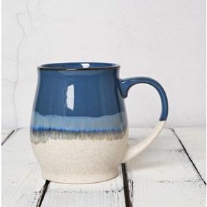 Bosmarlin Extra Large Ceramic Coffee Mug, 25 Oz, Dishwasher and Microwave Safe, Big Oversized Tea Cup for Office and Home (Deep Blue)