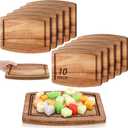 Kigley 10 Pcs Acacia Wood Cutting Boards Bulk for Laser Engraving Wooden Dinner Plates with Groove Chopping Charcuterie Board Carving Tray for Holiday Valentine Housewarming Party Gifts (6 x 8 Inch)