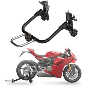 Sport Motorcycle Rear Stand, 360 Movable Lift Stand, Heavy Duty with Wheels, 880 lb Capacity (Black, Double Arm)