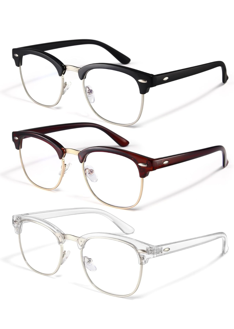racico Computer Blue Light Blocking Glasses Blue Light Glasses Men Women, Anti Blu-Ray Clear Gaming Glasses Lenses