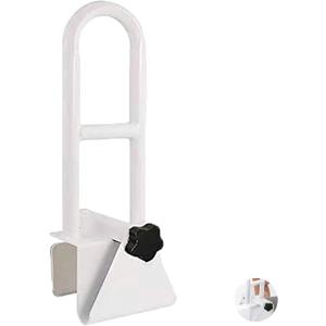Bathtub Safety Rail, White Bathtub Rail Handle Clamp Railing Bath Grab Bar - Adjustable Shower Hand Grip Handle Assist Grab Bar for Bathroom and Showers, Grab Bar for Elderly and Seniors