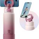 Insulated Magnetic Water Bottle - Reusable Stainless Steel Bottle with MagSafe Compatible Phone Holder - Perfect for Gym, Sports, and Travel - Blush Pink 32oz
