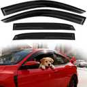 Rain Guards for Honda Civic 2016-2021 Hatchback Window Visors,Tape-On Side Window Deflector Wind Sun Visor for Civic Accessories(for 16-21 Hatchback)