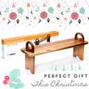Acacia Wooden Serving Board on Stand Raised Wood Serving Trays Platter Home Kitchen Countertop Organizer Shelf & Large Charcuterie Tray for Cheese Party Food 21.5 X 6 x 8.7 inches