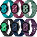Lerobo 6 Pack Bands Compatible with Samsung Galaxy Watch 7 6 5 4 Band 40mm 44mm/Galaxy Watch 5 Pro 45mm/Watch 4 6 Classic 42mm 46mm 43mm 47mm/Active 2 Watch/Watch 3 41mm, 20mm Sport Band for Women Men (Large(6.5"-8.4"), Wine/Copper Green/Pine Green/Black/Navy Blue/Purple)