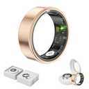 Jojovenusmall Smart Ring Health Tracker,Anillo Inteligente para Hombre,Health Rings for Women & Men,Long Lasting Batteries Sleep Ring (Gold, 9#)
