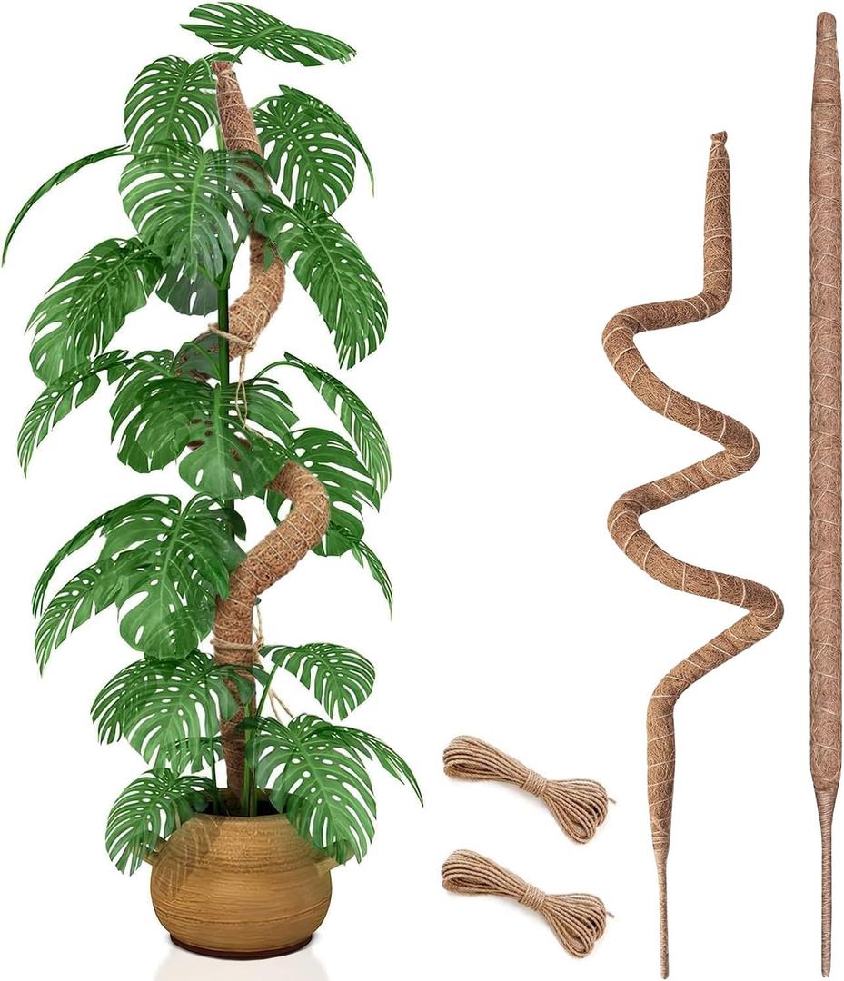 2 Pack 35 Inch Moss Pole, Bendable Moss Pole for Plants Monstera, Tall Moss Poles for Climbing Plants Indoor, Large Moss Pole Support, Garden Trellis Stick Stakes for Plants (2  35 Inch)