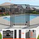 VEVOR Pool Fence, 4 x 2.5 FT Pool Gate for Inground Pools, Pool Safety Fence Gate Kit with Stainless Steel Latch, Removable Child Safety Pool Fencing, Black, 4FTx2.5FT