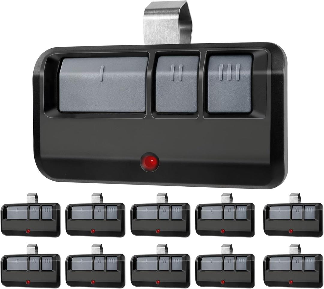 893MAX for liftmaster Craftsman Chamberlain Garage Door Opener Remote, Universal Garage Door Opener Remote Replaces 893LM G953EV-P2 371LM 373LM 890MAX 971LM 973LM(10 Pack) (Black)