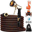 ACSTEP 50 Foot Garden Hose，50FT Expandable Water Hose with 9 Function Metal Nozzle,Lightweight & No-Kink Flexible Garden Hose, High-Pressure Heavy Duty Leakproof Retractable Water Hose 50Feet Orange