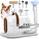 HEAPETS Dog Grooming Vacuum Kit - 3L Vacuum with 7 Tools, Low Noise Electric Clipper and Brush for Pet Shedding at Home, White