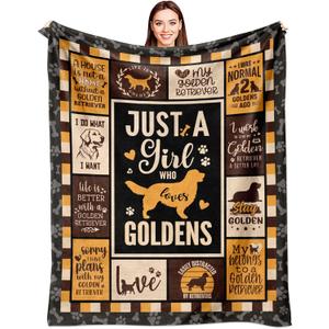 HSEFURNI Golden Retriever Gifts for Women Blanket - Best Gifts for Golden Retriever Lovers - Goldens Retrievers Decor Throw Blanket 60" x 50"