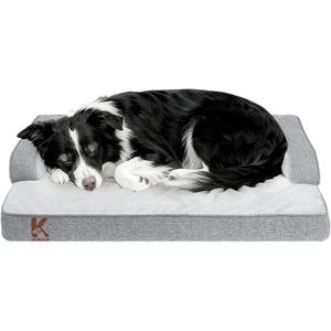 KSIIA Washable Dog Bed Medium Size Dog U-Shaped Bolster Pet Couch with Removable Waterproof Cover, Non-Slip Bottom and Egg-Crate Orthopedic Foam Pet Bed, 35 x 22 Inch, Gray (Light Grey) KSIIA Washable Dog Bed Medium Size Dog U-Shaped Bolster Pet Couch with Removable Waterproof Cover, Non-Slip Bottom and Egg-Crate Orthopedic Foam Pet Bed, 35 x 22 Inch, Gray (Light Grey)