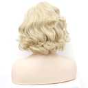 Short Blonde Wavy Wigs for Women Gold Curly Shoulder Length Natural Wig Synthetic Full Middle Part Wig for Role Play,Halloween,Daily Use