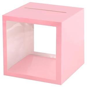 Pink Card Box Wedding Favors Gift Card Boxes Post Box Cardboard Receiving Money Box Holder for Wedding Reception, Baby Showers, Anniversary, Birthday Party, Retirement, Graduation Envelope Holder