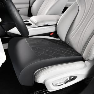 Coverado Car Seat Extender Leg Support, Leather Leg Support Cushion, Car Leg Extender Cushions for Long Driving, Waterproof Car Seat Cushions Leg Rest Pad Universal Fit for Most Car Seat (Black)