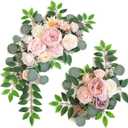 Faux Flower Swag Set of 2 for Wedding Welcome Signs Floral Swag Wedding Reception Ceremony Signs Decor (Pink)