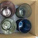 Vintage Glassware Set - 4pcs Multicolor 15.2oz Hobnail Drinking Glasses for Beer, Cocktail, Soda & Juice - Embossed Old Fashioned Glassware with Four Unique Colors