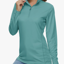 MAGCOMSEN Women's Shirts Long Sleeve 1/4 Zip UPF50+ UV Sun Protection Quick Dry Workout Hiking Athletic Shirts Rash Guard, M