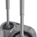 Toilet Brush and Plunger Set: 2-in-1 Heavy Duty Toilet Plunger and Bowl Brush Combo with Holder for Bathroom Cleaning - Grey