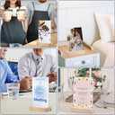 Acrylic Sign Holder 4 x 6 with Wooden Base - 6 Pack L/T Shape 2 in 1 Table Sign Stand Vertical or Slant Back Display, Photo Picture Frame, Menu Holder for Restaurant, Office, Store, Wedding