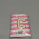 Initial Makeup Bag Personalized Stripe Cosmetic Bag Cute Waterproof Travel Toiletry Bag Birthday Gifts for 10 11 12 13 14 15 16 Years Old Teen Girl Gift Trendy Stuff (Pink C)