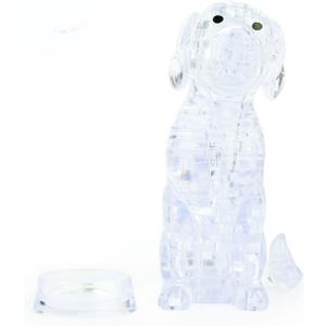 3D Crystal Dog Puzzle, Crystal Puzzle Brainteasers for Puzzlers Ages 16 and Up, 41PCS(Transparent)