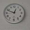 AKCISOT Atomic 10 Inch Wall Clock Analog Clocks for Indoor Kitchen, Battery Operated Clock for Bedroom Office Classroom Living Room(Silver)