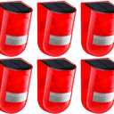 Qualirey 6 Pack Solar Sound and Light Alarm Motion Sensor 129db Outdoor Security Siren Waterproof Motion Activated Detector Alarm 6 LEDs Flash Warning Strobe System for Home, Farm (Red)