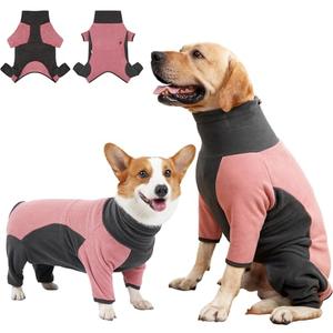 Dog Winter Coat Soft Fleece Dog Clothes for Cold Weather, Warm Dogs Pullover Pajamas Cozy Cold Weather Jacket Full Body Suit Windproof Fleece Sweater for Dogs Walking Hiking Sleeping (Pink L)