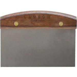 Lamson Kitchen Utensils - 3" x 6" Bench Scraper, High-Carbon Stainless Steel Dough Scraper, Ergonomic Riveted Walnut Handle, Handcrafted, Full-Tang Design, Built to Last