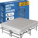 Greaton, 14-Inch Foldable Metal Platform Bed Frame with Tool Free Setup, Sturdy Steel, No Box Spring Needed, Full, Black