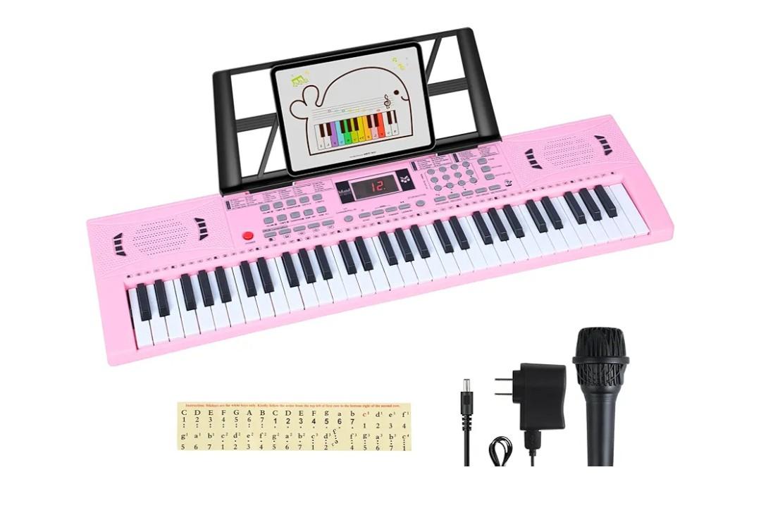 Piano keyboard 61 Key Electric Digital keyboard piano, portable piano w/Dual speaker Microphone Music Electronic Piano Birthday Christmas gifts for kids children