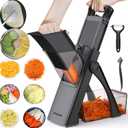 Jonscook All-in-1 Update Safe Mandoline Slicer for Kitchen, Food Chopper with Container, Thickness Adjustable Vegetable Chopper, Potato French Fry Cutter Tomato Apple Slicer Onion (BlackKnight)