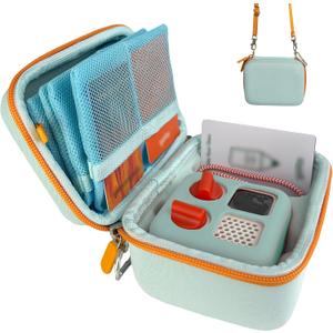 Hard Travel Case Compatible with Yoto MiniKids Audio & Music Player,Yoto Card Holder Bag with Adjustable Shoulder Strap for Up to 36 Audiobook Cards,Childrens Mini Player. (Light Green)