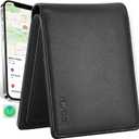 Wallet for Men Upgrade Replacement for AirTag Wallet Built-in Find My Real Time Tracker, RFID Blocking Classic Leather Bifold Stylish Mens Wallet with ID Window 6 Credit Card Holder Coin Pocket