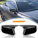 Infiniti Door Mirror Cover Caps - Rearview Replacement for Q50 Sedan 2014-2020, Q60, Q70, QX30, QX50 2015-2020 - Left and Right (Glossy Black)