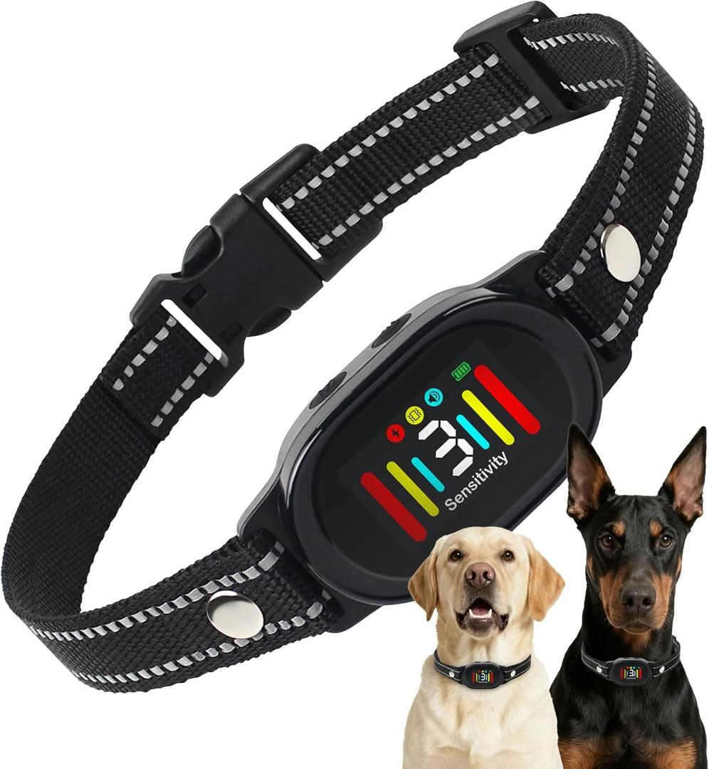 Dog Bark Collar - Shock Collars for Large Medium Small Dogs with Vibration Beep Modes, Waterproof IP67, Rechargeable Training Collar with 8 Adjusable Sensitivity, Calming Anti Barking Device