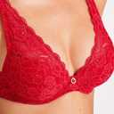Aubade Women's Rosessence Shoulder Plunge Bra (Red)